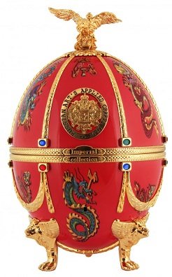 Vodka Imperial Collection 40% “egg” – Red DRAGON AND BIRDS disagne dd.