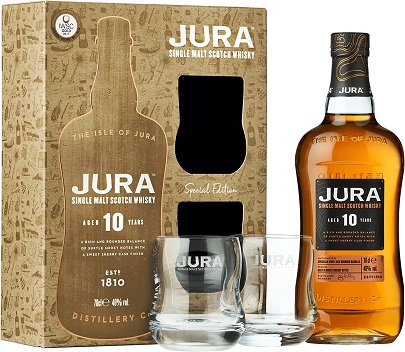 Isle of Jura 10 years 0,7 40% pdd.+ 2 pohár