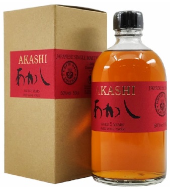 Akashi Red Wine Cask 5 years Japanese S. Malt 50% pdd.